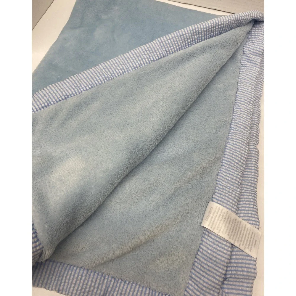 Baby Essentials Baby Blanket Thank Heaven for Little Boys Bear Gingham Blue